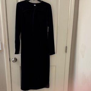 Elegant old navy twist front Black Long Sleeve Dress split in back